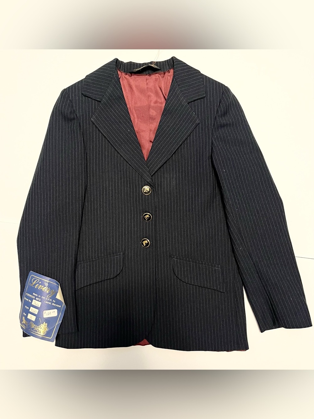 Livery Riding Apparel, Navy Pinstripe Blazer/Jacket Kids Equestrian